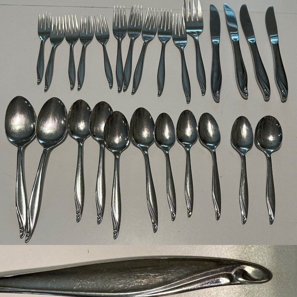 26pcs ROGERS ONEIDA 1881 SURF MAID CABANA Stainless Flatware